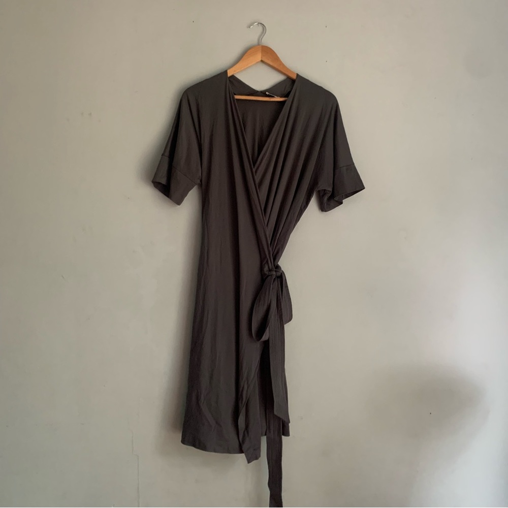 Dark Grey Wrap Dress